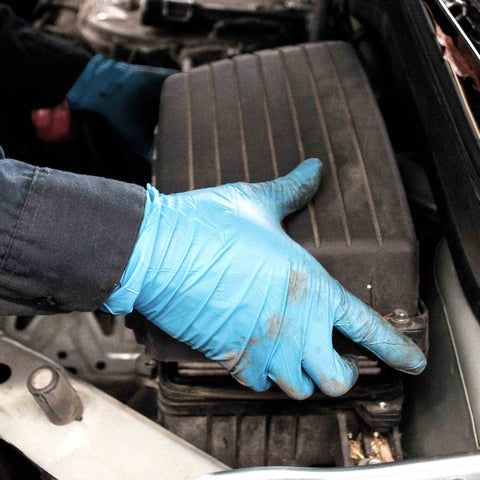 Gloveworks Industrial Blue Powder-free Nitrile Gloves INPF