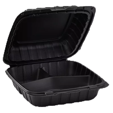 3 Compartment Hinged Recyclable Containers