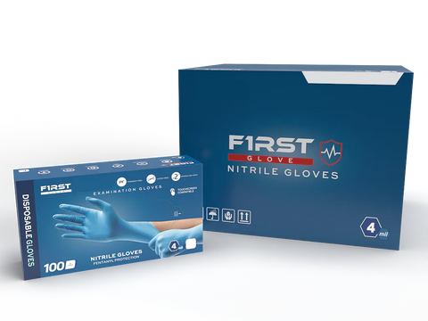 Core 4 Mil Blue Nitrile Exam Gloves