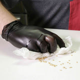 Gloveworks black industrial vinyl gloves. IVBKPF