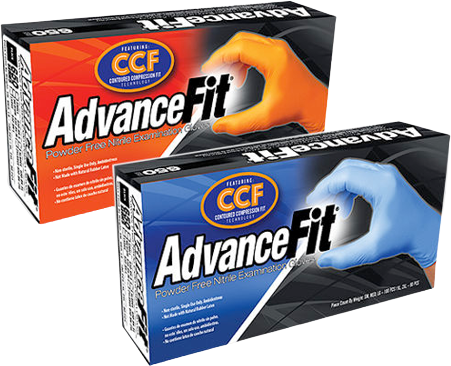 AdvanceFit Blue Nitrile Gloves with CCF