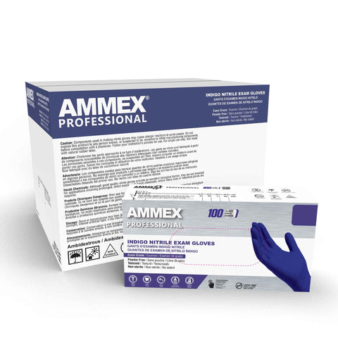 AMMEX Professional Indigo Nitrile Exam Gloves AINPF