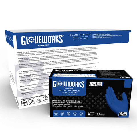 Gloveworks Royal Blue Industrial Nitrile RDT Gloves GWRBN