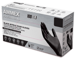 AMMEX Professional Black Nitrile Exam Gloves-ABNPF