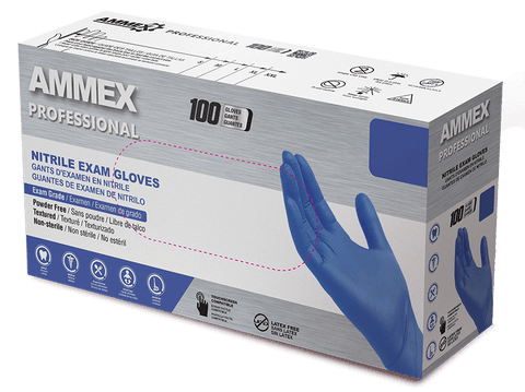 AMMEX Professional Blue Nitrile Chemo Gloves ACNPF