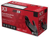 X3 Black Nitrile Powder Free Industrial Gloves BX3