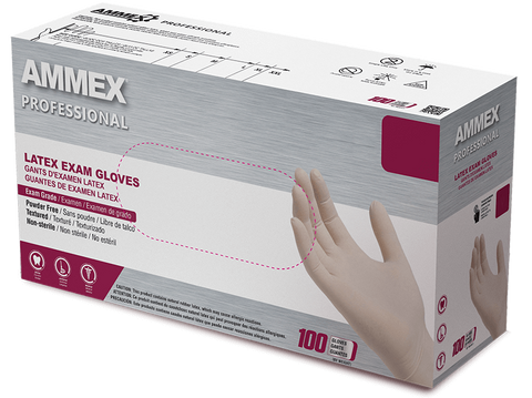 AMMEX Professional Ivory Latex Exam Gloves GPPFT