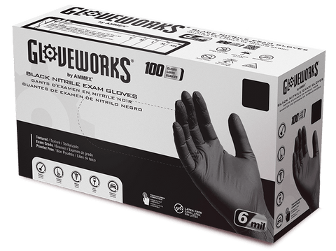 Gloveworks Black Nitrile Exam Gloves GWBEN