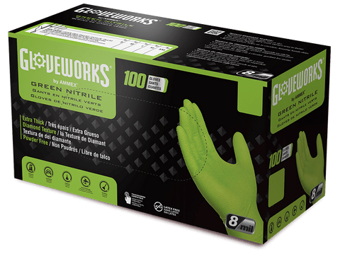 Gloveworks Green Industrial Nitrile RDT Gloves GWGN