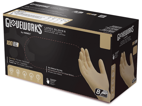 Gloveworks Ivory Industrial Latex Gloves ILHD