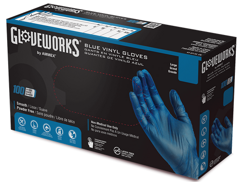 Gloveworks black industrial vinyl gloves. IVBKPF