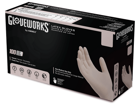 Gloveworks Ivory Industrial Latex Gloves TLF