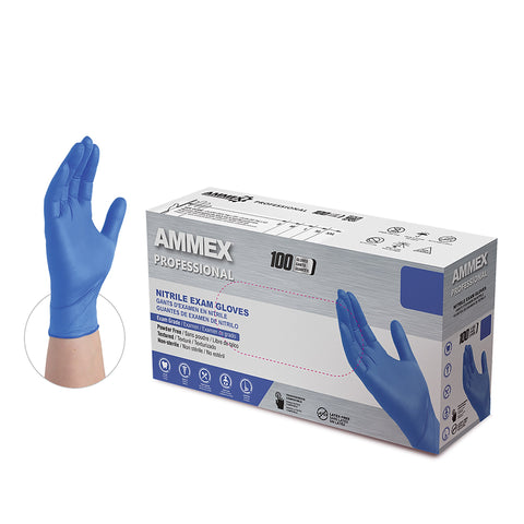 AMMEX Professional Blue Nitrile Chemo Gloves ACNPF