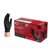 X3 Black Nitrile Powder Free Industrial Gloves BX3