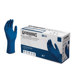 Gloveworks Blue Latex Exam Gloves GPLHD