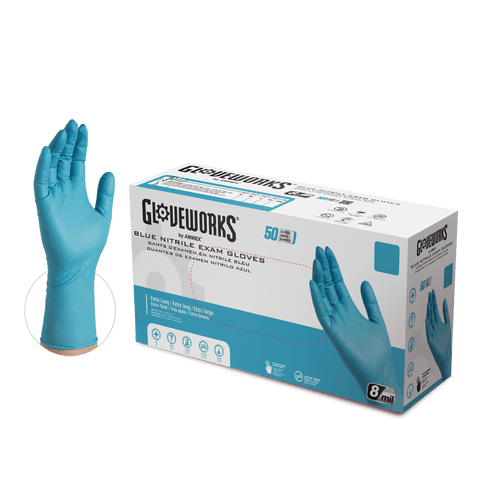 Gloveworks Blue Nitrile Exam Gloves GPNHD