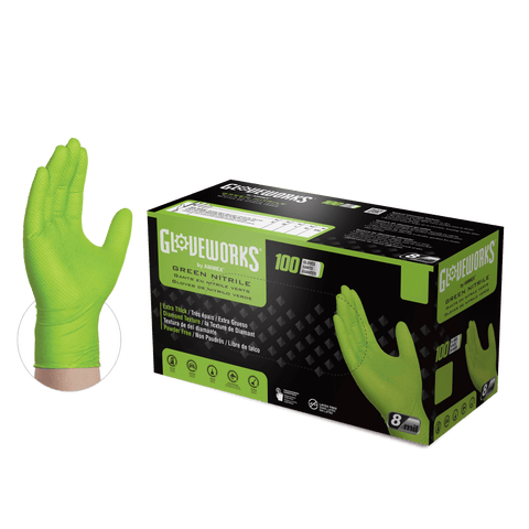 Gloveworks Green Industrial Nitrile RDT Gloves GWGN