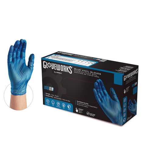 Gloveworks Industrial Blue Vinyl Gloves IVBPF