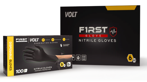 Volt 6 Mil Black Nitrile Exam Gloves