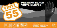 Vinyl 55 Premium Powder-Free Black Gloves 5.5 mil